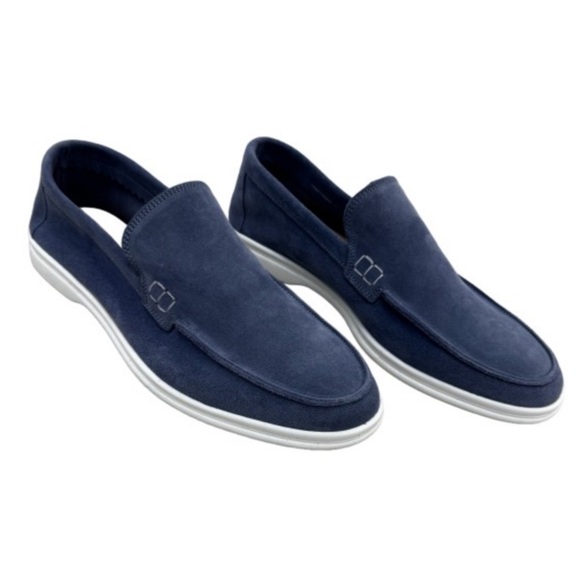 SANDALI ARTE ARTIGIANA • Moccasin “King Fendini” Suede Calf Leather Loafer Shoes